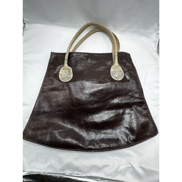 Handmade Handbags - Custom Handmade Soft Brown Leather Tote Shoulder Bag Purse Art Teacher Artistic